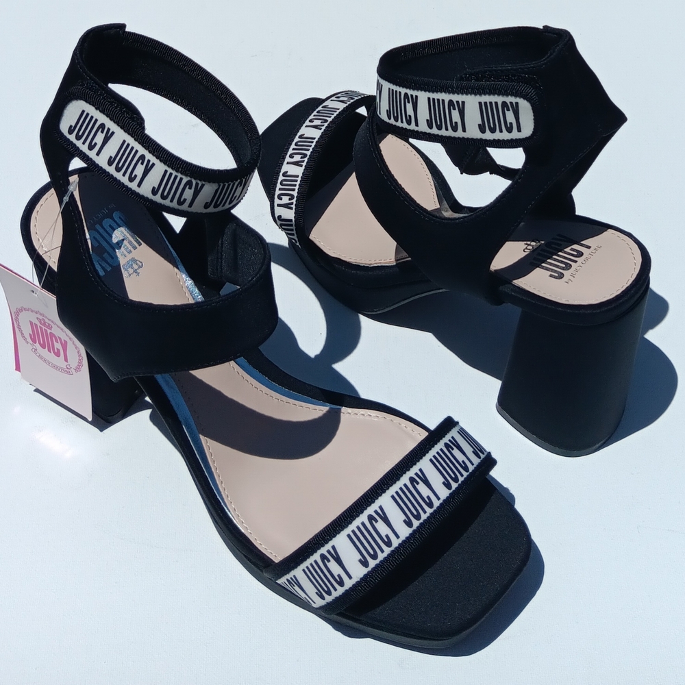 JUICY COUTURE  Women's Black & White Glissa Sandals - 11M